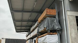 cantilever racking galvanized, with roof